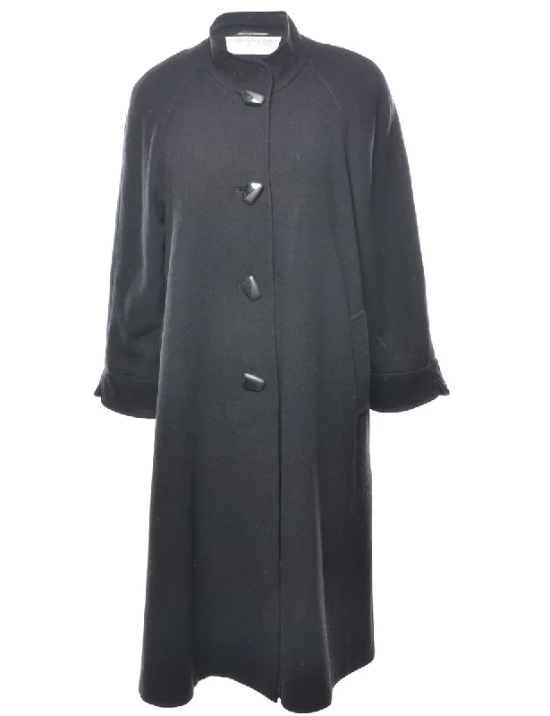 Blowout Sale classic jacketBlack Classic Wool Coat - L