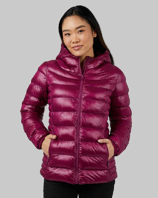 Exclusive Offers street style coatWOMEN'S SHINY POLY-FILL HOODED JACKET