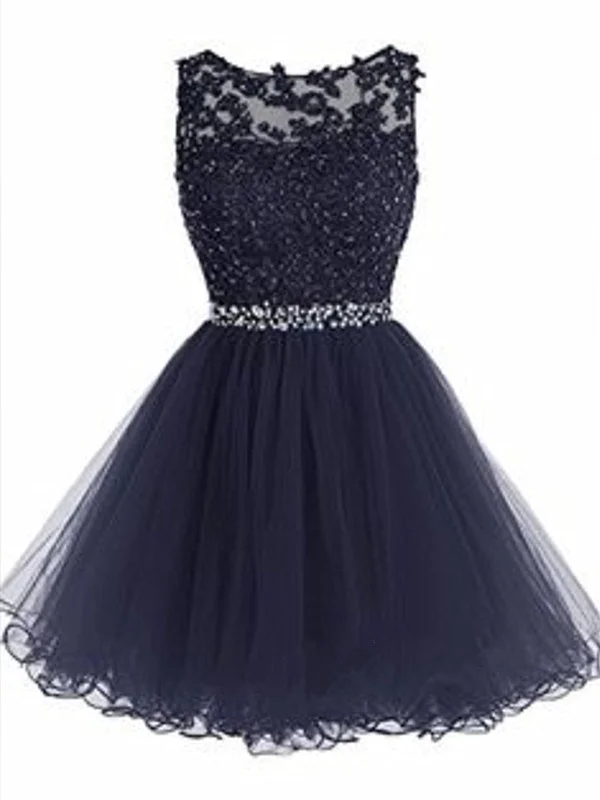 Price Rollback t-shirt dresst-shirt dressA Line Round Neck Short Navy Blue Prom Dresses, Short Navy Blue Homecoming Dresses, Formal Dresses
