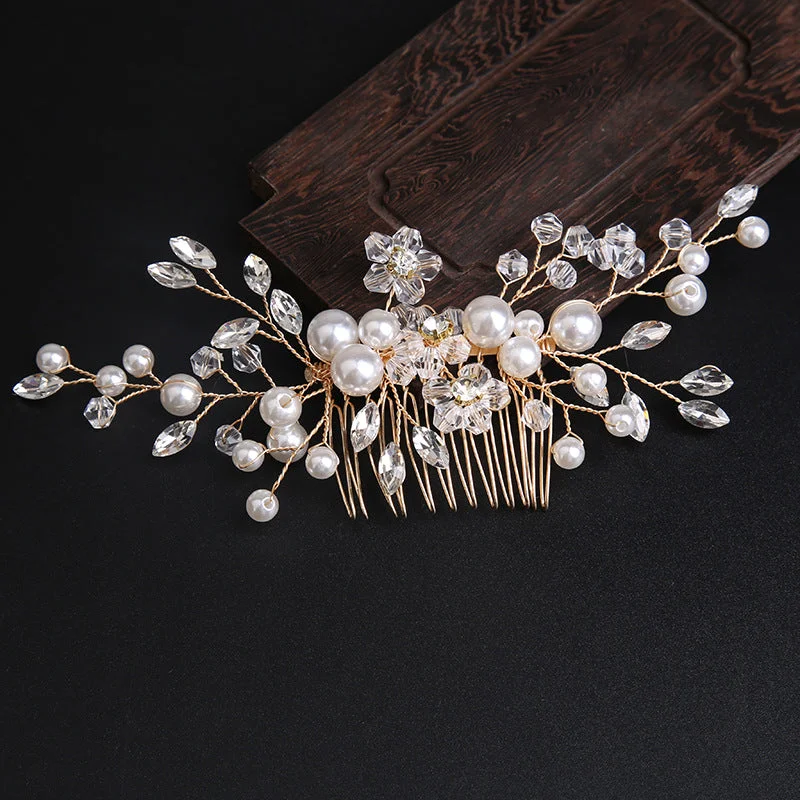 Great Bargains ruffle dressruffle dressPearl Bride Hair Comb Wedding Hair Accessories for Brides 597087436525