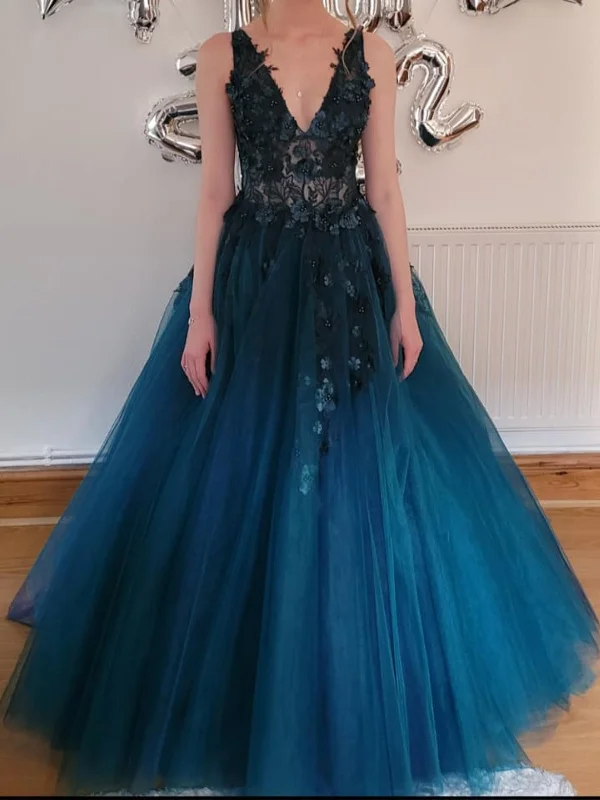 Price Meltdown satin midi dresssatin midi dressV Neck Open Back Beaded Blue Lace Long Prom Dresses, Blue Lace Floral Formal Dresses, Blue Evening Dresses SP2652