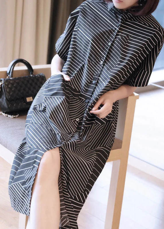 Deal Alert classic fit-and-flare dressclassic fit-and-flare dressPlus Size Black Peter Pan Collar Striped Maxi Dresses Summer