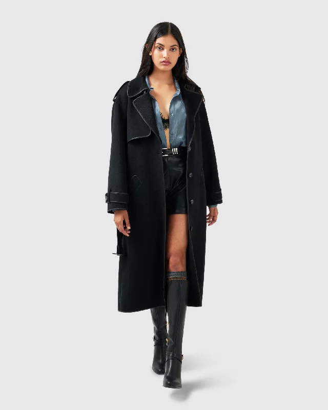 Crazy Deals cold weather coatMillion Reasons Belted Coat - Black