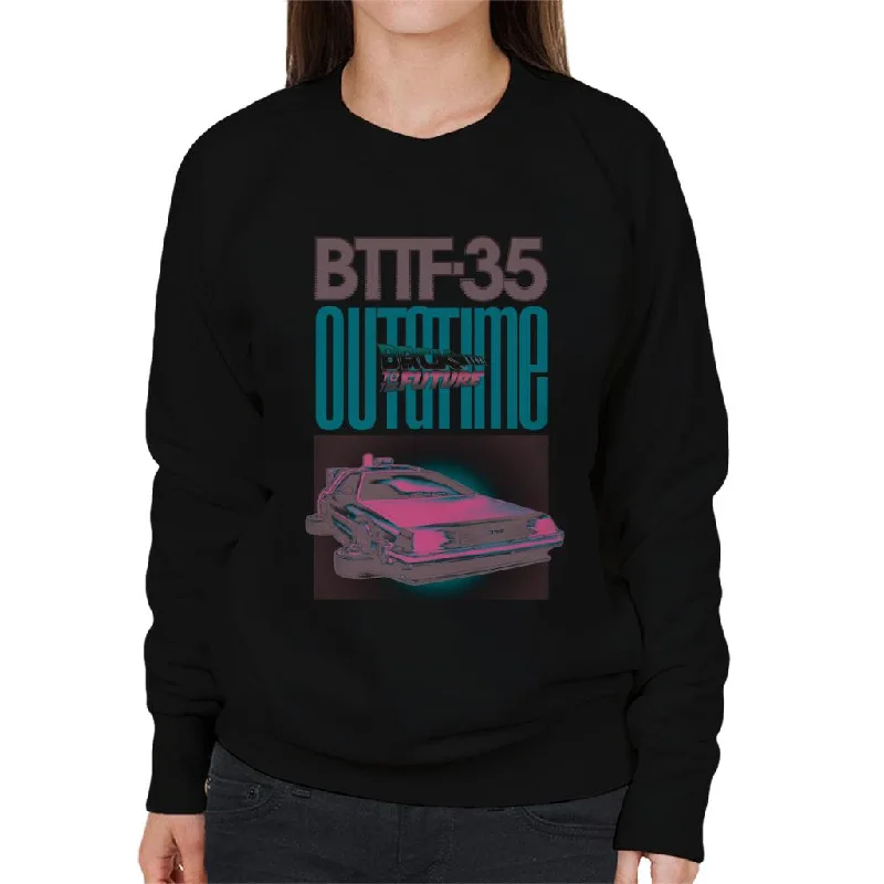 trendy sports sweatshirtBack to the Future Delorean 35 Outatime Women's Sweatshirt