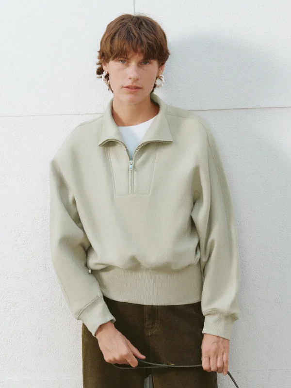 Deal Explosion Zip Half Placket Loose Sweatshirts