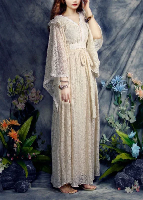 Don’t Miss Out off-the-shoulder dressoff-the-shoulder dressBeautiful Apricot V Neck Hollow Out Lace Vacation Cinch Dresses Spring