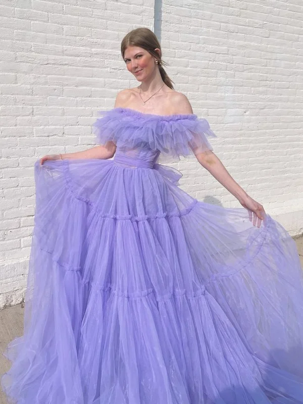 Limited Stock flowy evening dressflowy evening dressOff Shoulder Lilac Tulle Long Prom Dresses, Off the Shoulder Formal Dresses, Lilac Tulle Evening Dresses SP2959 Limited Stock flowy evening dressflowy evening dressOff Shoulder Lilac Tulle Long Prom Dresses, Off the Shoulder Formal Dresses, Lilac Tulle Evening Dresses SP2959