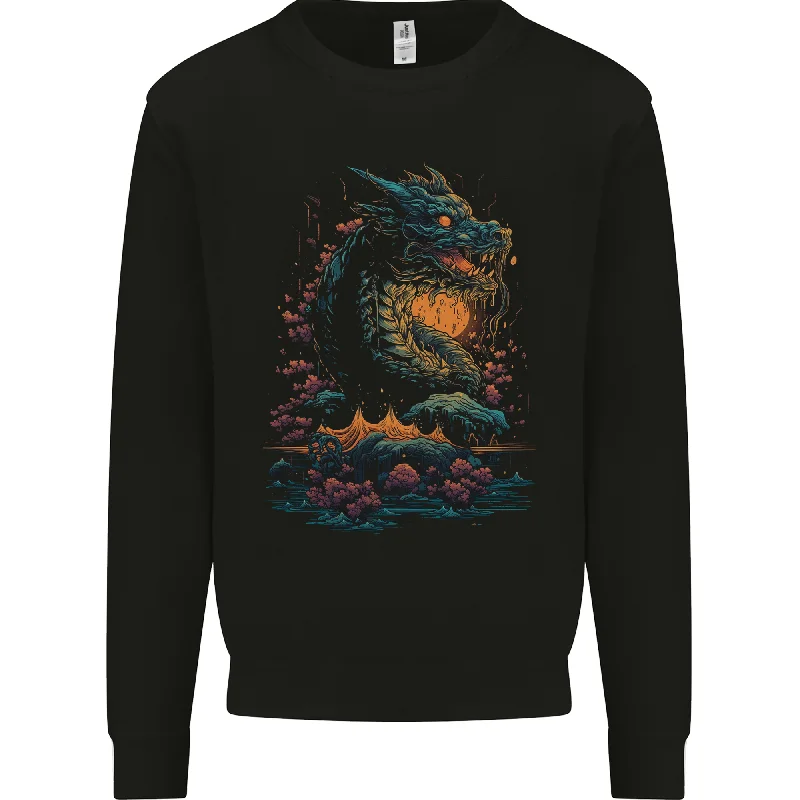 Big Discounts luxe gym hoodieA Japanese Fantasy Water Dragon Mens Sweatshirt Jumper