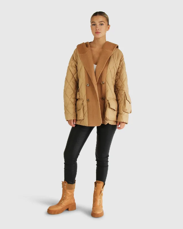Clearance Event trendy puffer coatOnly You Quilted Utility Jacket - Camel
