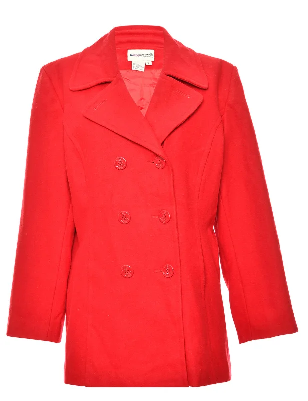 Special Discount modern outerwearDouble Breasted Red Peacoat - L