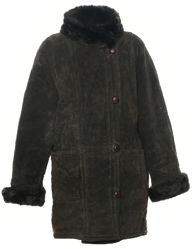 Epic Deals classic bomber jacketMarvin Richards Shearling Suede Jacket - M