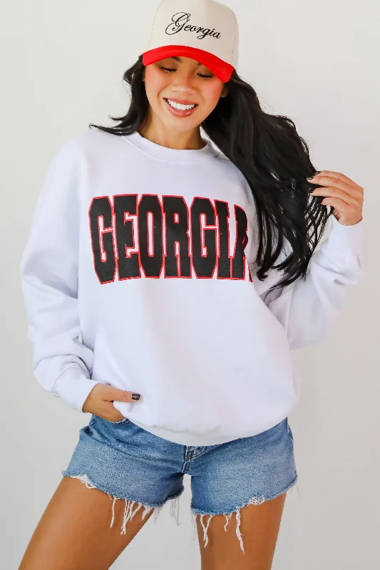 luxury fitness sweatshirtWhite Georgia Sweatshirt