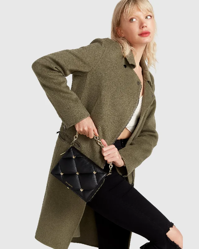 Daily Deals modern outerwearNEW FIT Last Chance Wool Blend Moto Coat - Army Green