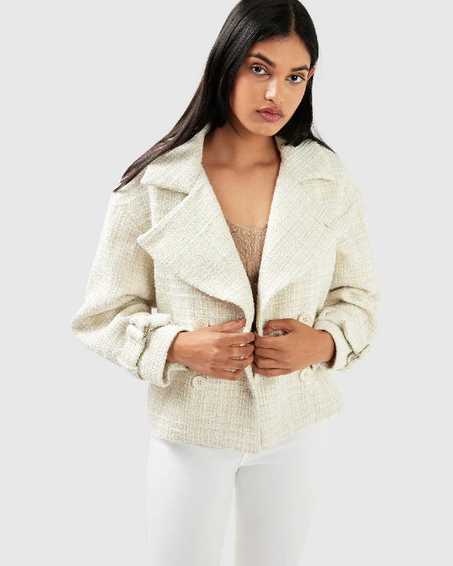 Today's Special warm trench coatPower Over Me Tweed Jacket - Beige Marle