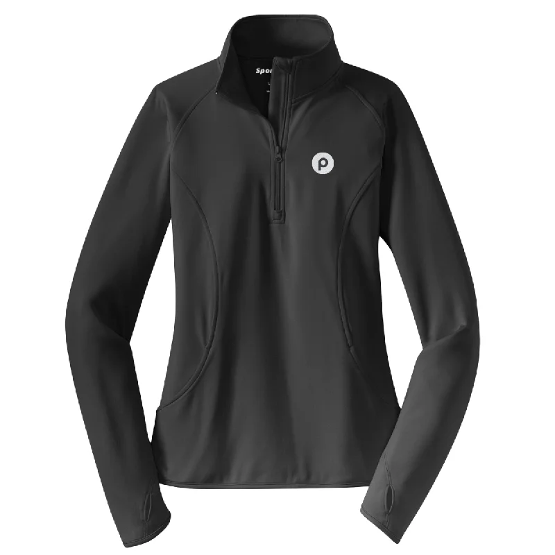 Buy Now casual coatSport-Tek® Ladies Sport-Wick® Stretch 1/2-Zip Pullover