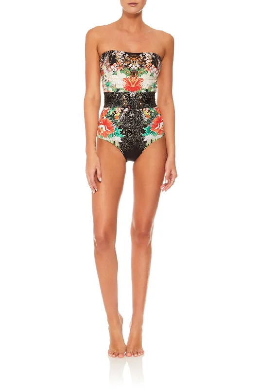 Discount Extravaganza BANDEAU ONE PIECE WITH BELT QUEEN OF KINGS