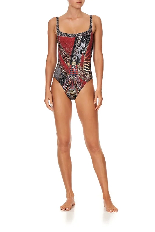Time-Limited Offer UNDERWIRE SQUARE NECK ONE PIECE LONDON CALLING
