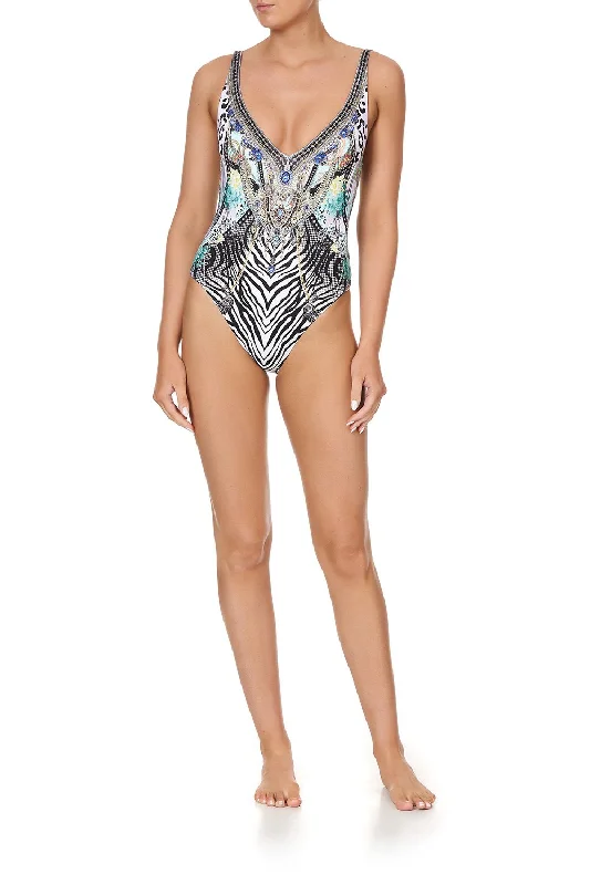 Super Bargain DEEP V NECK ONE PIECE THINK KINKS