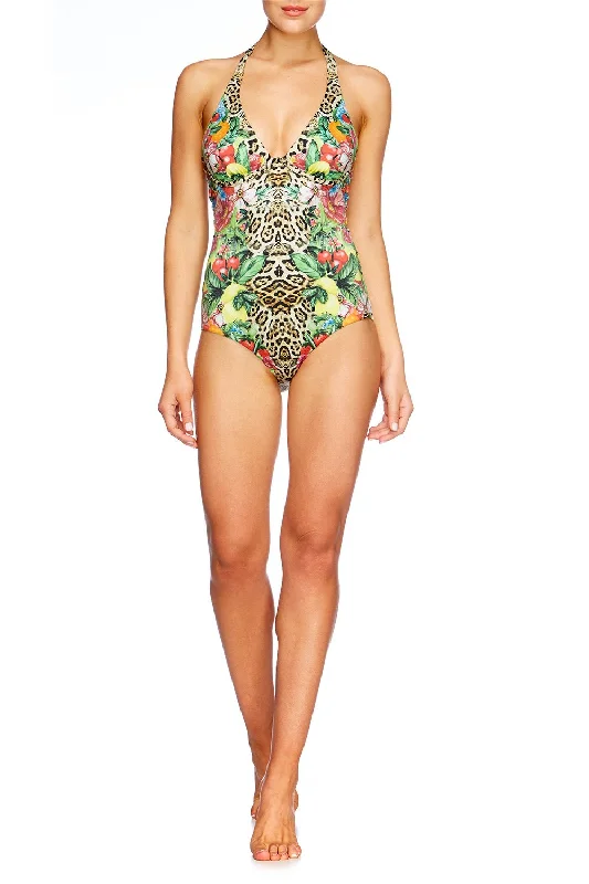 Limited Quantity WIRED HALTER ONE PIECE COOL CAT