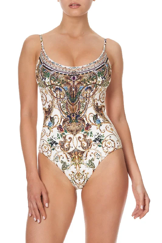 Blowout Sale SCOOP NECK ONE PIECE NIGHT WAITING FOR DAY