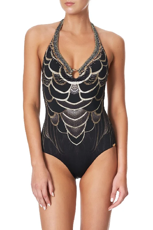 Great Bargains HALTER ONE PIECE WITH TRIM UNDER A FULL MOON