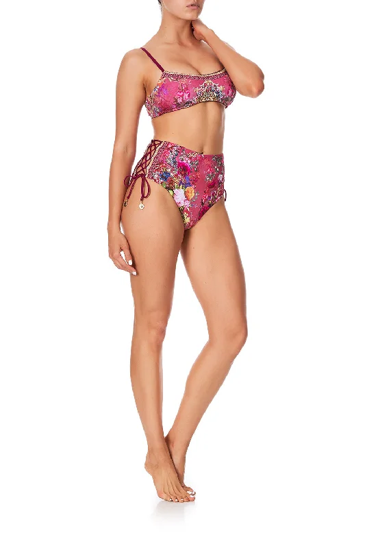 Deep Discounts HIGH RISE LACE UP PANT PALAIS ROUGE